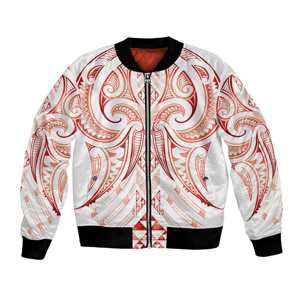Maori Rugby Custom Ngaru Mangopare Bomber Jacket Whero Niho Taniwha Motif