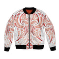 Maori Rugby Custom Ngaru Mangopare Bomber Jacket Whero Niho Taniwha Motif