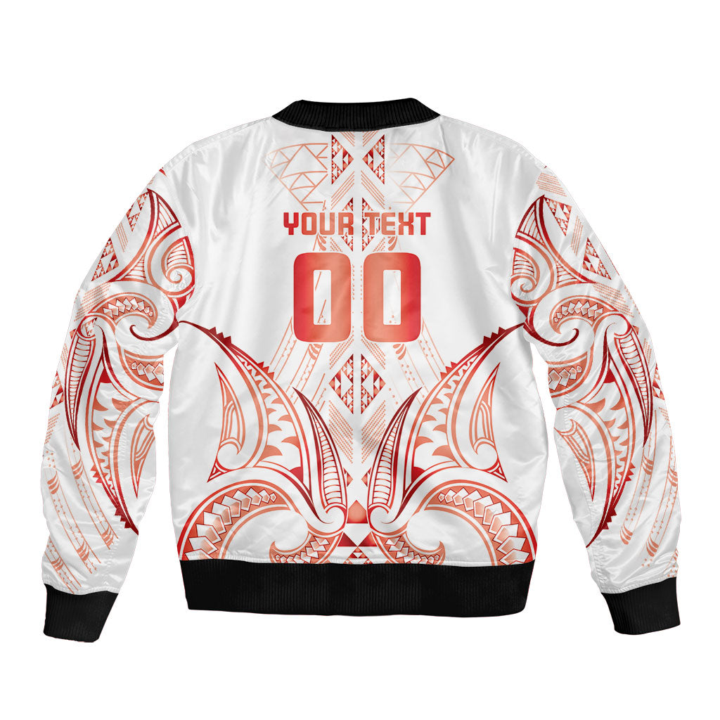 Maori Rugby Custom Ngaru Mangopare Bomber Jacket Whero Niho Taniwha Motif