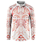 Maori Rugby Custom Ngaru Mangopare Button Sweatshirt Whero Niho Taniwha Motif