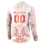 Maori Rugby Custom Ngaru Mangopare Button Sweatshirt Whero Niho Taniwha Motif