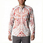 Maori Rugby Custom Ngaru Mangopare Button Sweatshirt Whero Niho Taniwha Motif