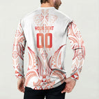 Maori Rugby Custom Ngaru Mangopare Button Sweatshirt Whero Niho Taniwha Motif