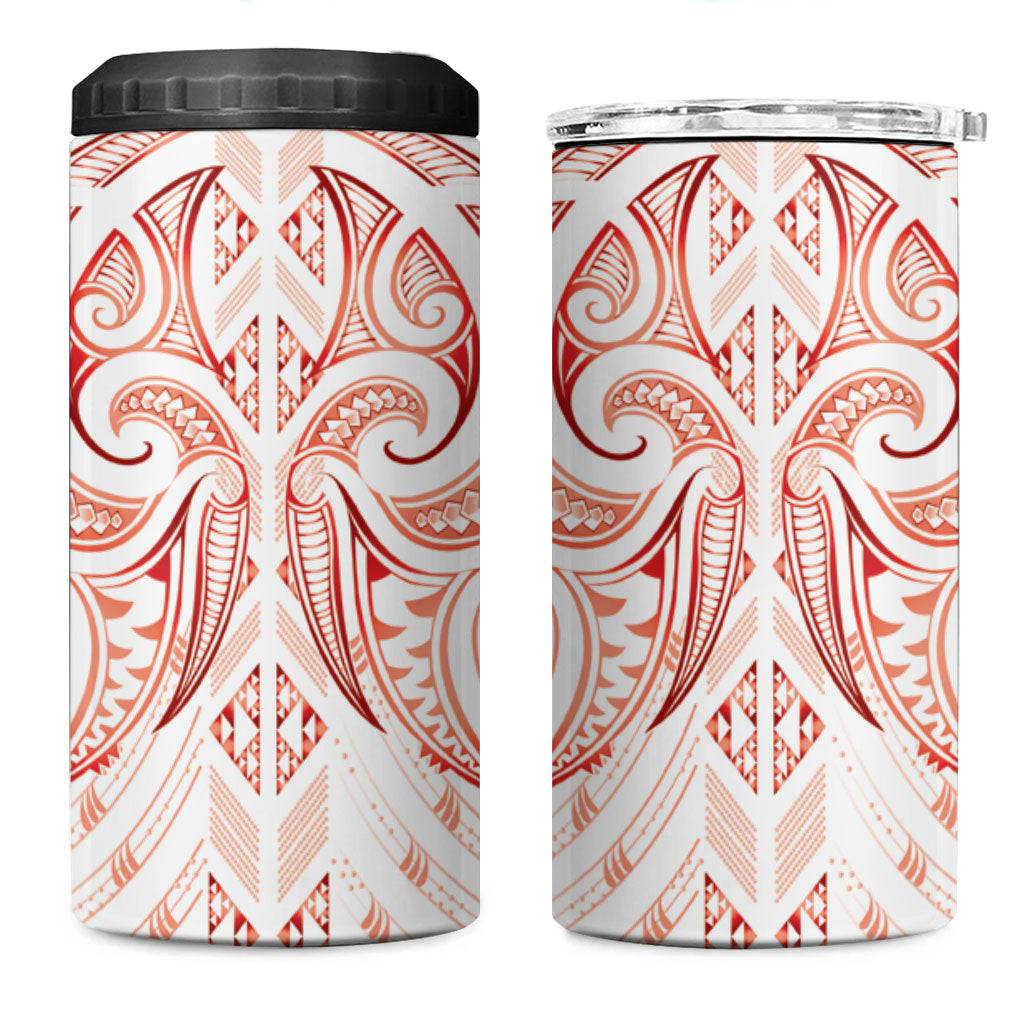 Maori Rugby Custom Ngaru Mangopare 4 in 1 Can Cooler Tumbler Whero Niho Taniwha Motif