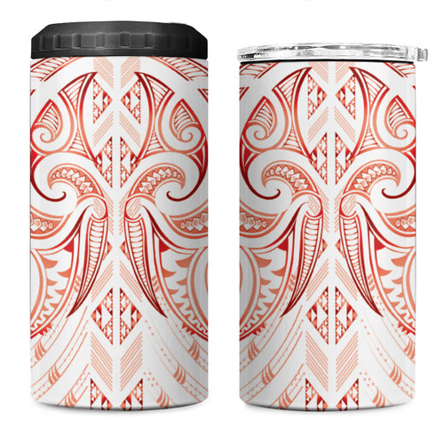 Maori Rugby Custom Ngaru Mangopare 4 in 1 Can Cooler Tumbler Whero Niho Taniwha Motif