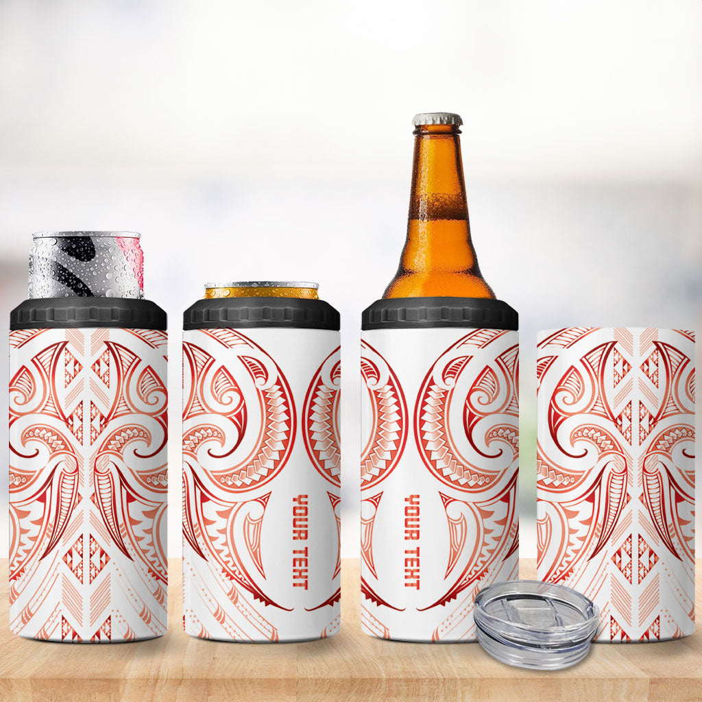 Maori Rugby Custom Ngaru Mangopare 4 in 1 Can Cooler Tumbler Whero Niho Taniwha Motif