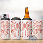 Maori Rugby Custom Ngaru Mangopare 4 in 1 Can Cooler Tumbler Whero Niho Taniwha Motif