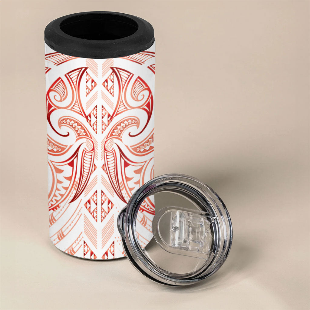 Maori Rugby Custom Ngaru Mangopare 4 in 1 Can Cooler Tumbler Whero Niho Taniwha Motif