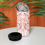 Maori Rugby Custom Ngaru Mangopare 4 in 1 Can Cooler Tumbler Whero Niho Taniwha Motif
