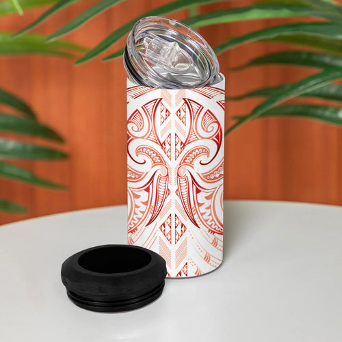 Maori Rugby Custom Ngaru Mangopare 4 in 1 Can Cooler Tumbler Whero Niho Taniwha Motif