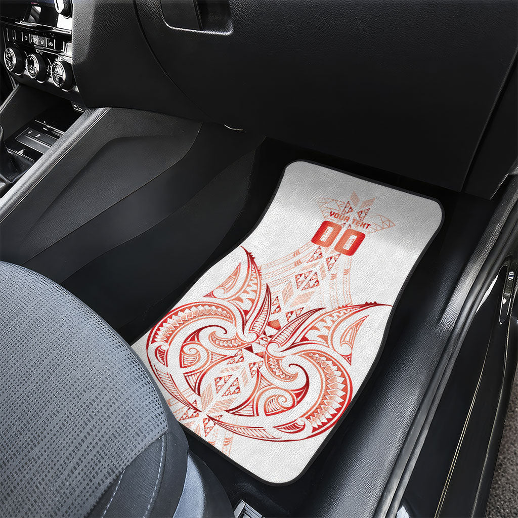 Maori Rugby Custom Ngaru Mangopare Car Mats Whero Niho Taniwha Motif