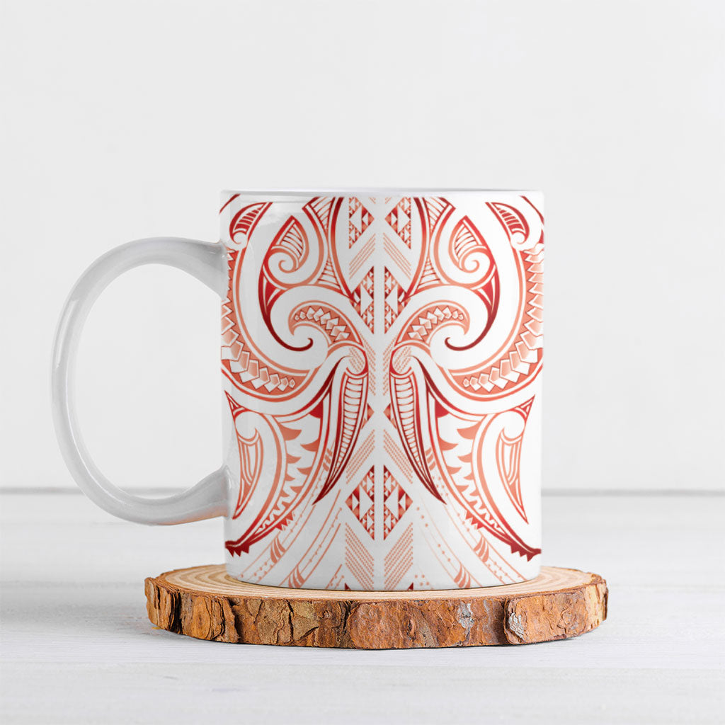 Maori Rugby Custom Ngaru Mangopare Ceramic Mug Whero Niho Taniwha Motif