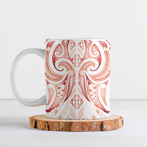 Maori Rugby Custom Ngaru Mangopare Ceramic Mug Whero Niho Taniwha Motif