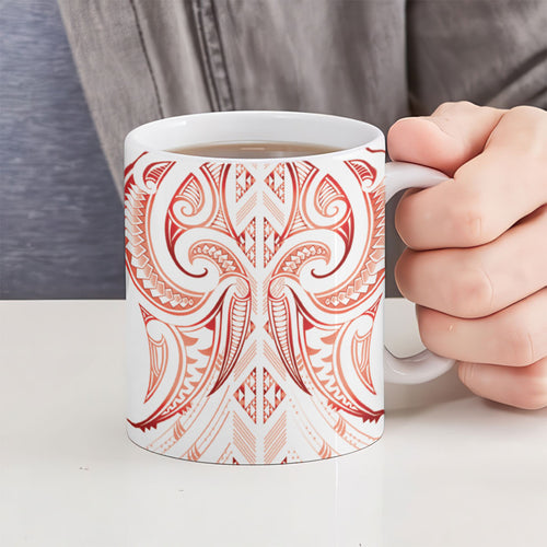 Maori Rugby Custom Ngaru Mangopare Ceramic Mug Whero Niho Taniwha Motif