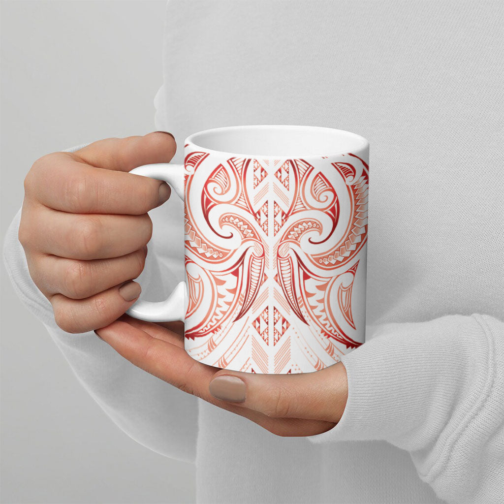 Maori Rugby Custom Ngaru Mangopare Ceramic Mug Whero Niho Taniwha Motif