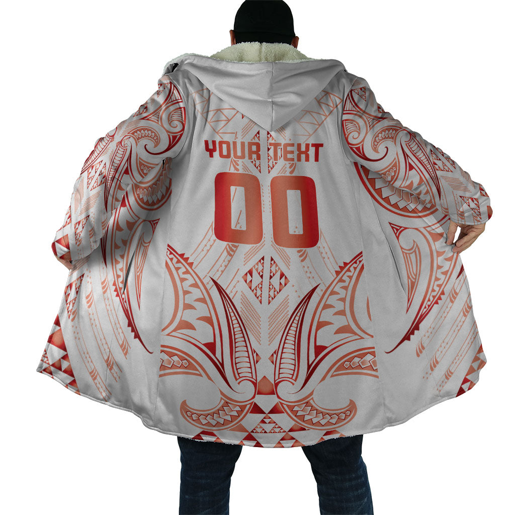Maori Rugby Custom Ngaru Mangopare Cloak Whero Niho Taniwha Motif