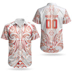 Maori Rugby Custom Ngaru Mangopare Couples Matching Long Sleeve Bodycon Dress and Hawaiian Shirt Whero Niho Taniwha Motif