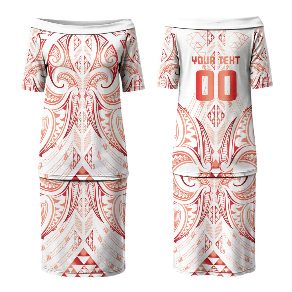 Maori Rugby Custom Ngaru Mangopare Couples Matching Puletasi and Hawaiian Shirt Whero Niho Taniwha Motif