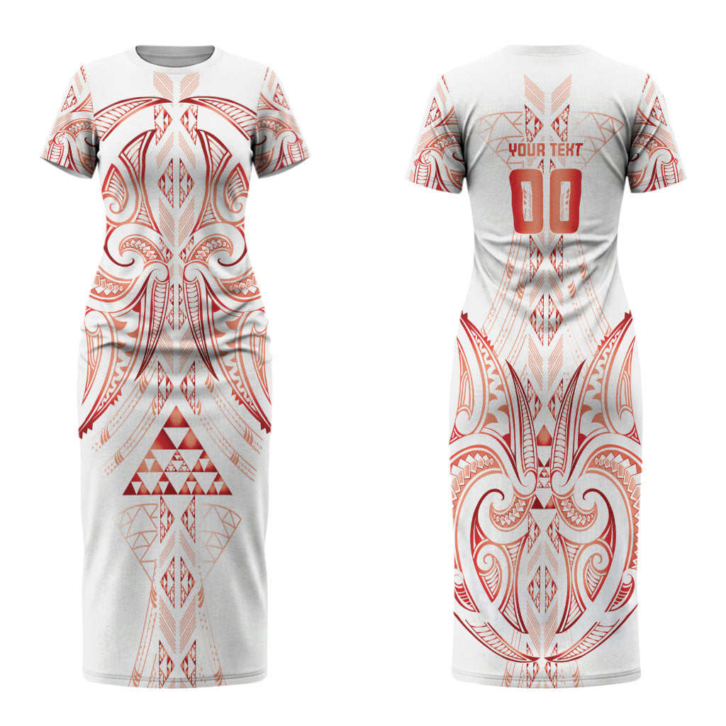 Maori Rugby Custom Ngaru Mangopare Couples Matching Short Sleeve Bodycon Dress and Hawaiian Shirt Whero Niho Taniwha Motif
