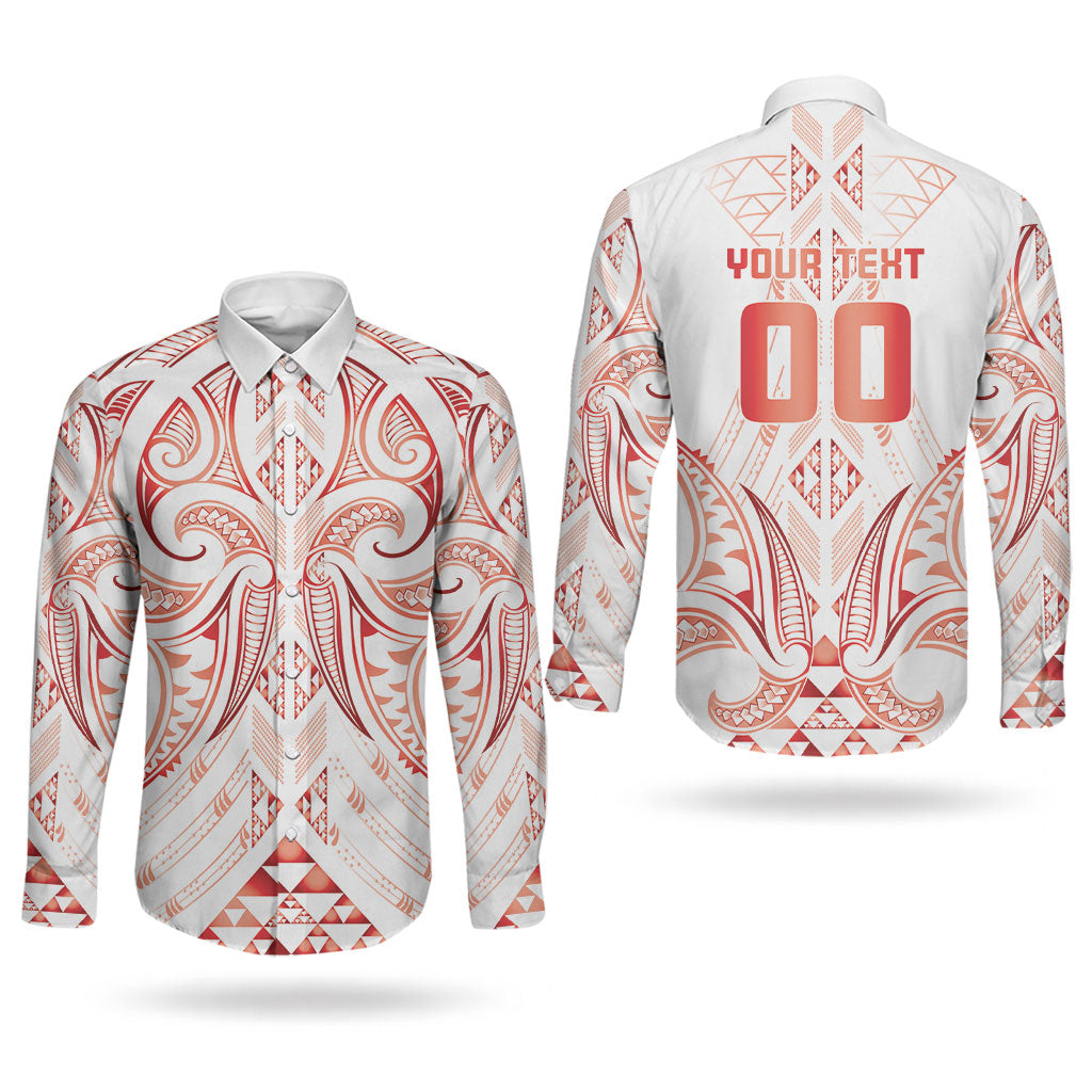 Maori Rugby Custom Ngaru Mangopare Couples Matching Short Sleeve Bodycon Dress and Long Sleeve Button Shirt Whero Niho Taniwha Motif