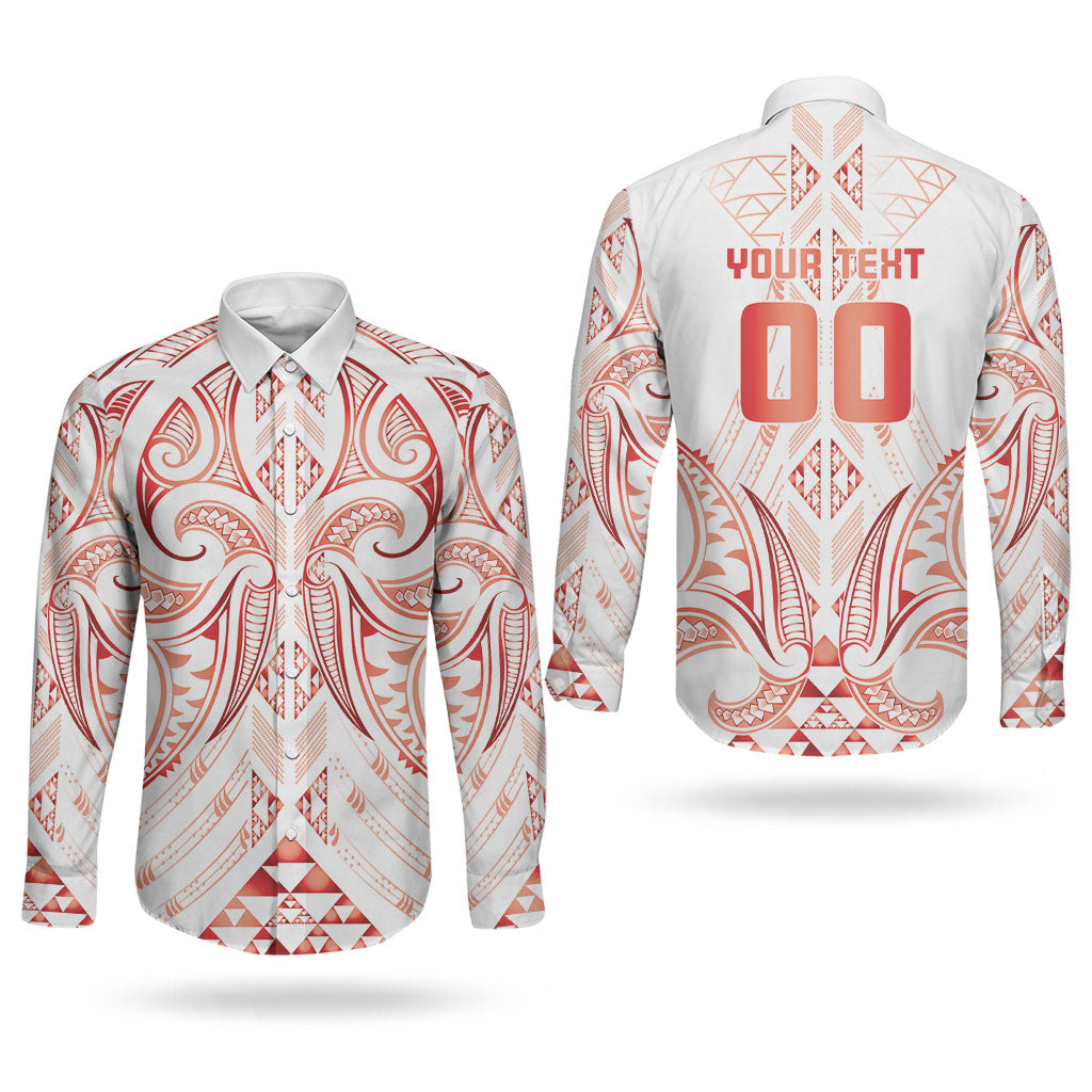 Maori Rugby Custom Ngaru Mangopare Couples Matching Summer Maxi Dress and Long Sleeve Button Shirt Whero Niho Taniwha Motif