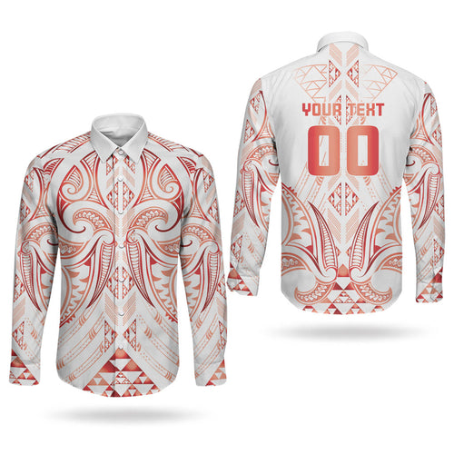 Maori Rugby Custom Ngaru Mangopare Couples Matching Summer Maxi Dress and Long Sleeve Button Shirt Whero Niho Taniwha Motif