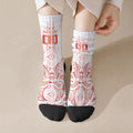Maori Rugby Custom Ngaru Mangopare Crew Socks Whero Niho Taniwha Motif