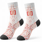 Maori Rugby Custom Ngaru Mangopare Crew Socks Whero Niho Taniwha Motif