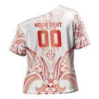 Maori Rugby Custom Ngaru Mangopare Cross Shoulder Shirt Whero Niho Taniwha Motif