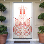 Maori Rugby Custom Ngaru Mangopare Door Cover Whero Niho Taniwha Motif