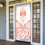 Maori Rugby Custom Ngaru Mangopare Door Cover Whero Niho Taniwha Motif