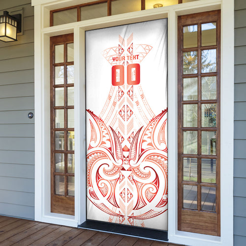 Maori Rugby Custom Ngaru Mangopare Door Cover Whero Niho Taniwha Motif