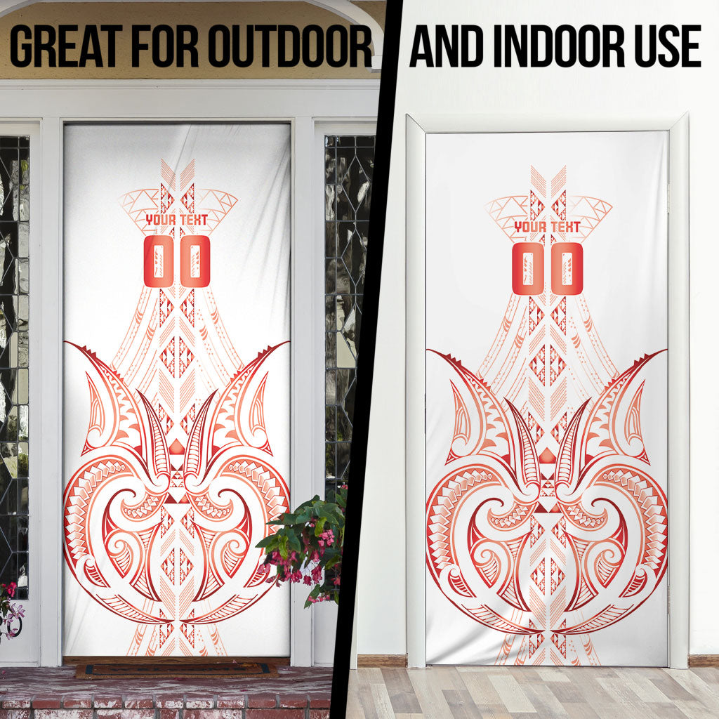 Maori Rugby Custom Ngaru Mangopare Door Cover Whero Niho Taniwha Motif