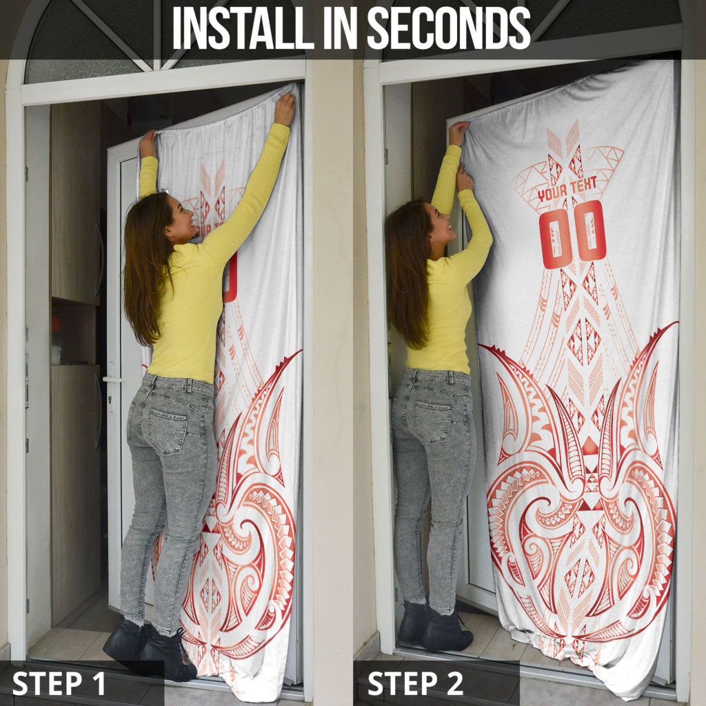 Maori Rugby Custom Ngaru Mangopare Door Cover Whero Niho Taniwha Motif