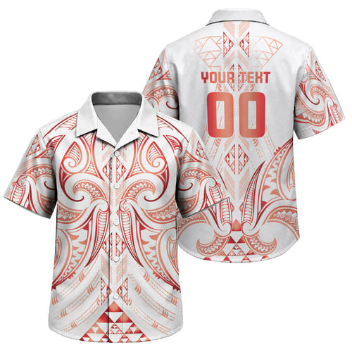Maori Rugby Custom Ngaru Mangopare Family Matching Off Shoulder Short Dress and Hawaiian Shirt Whero Niho Taniwha Motif