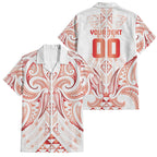 Maori Rugby Custom Ngaru Mangopare Family Matching Short Sleeve Bodycon Dress and Hawaiian Shirt Whero Niho Taniwha Motif