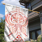 Maori Rugby Custom Ngaru Mangopare Garden Flag Whero Niho Taniwha Motif