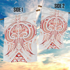 Maori Rugby Custom Ngaru Mangopare Garden Flag Whero Niho Taniwha Motif