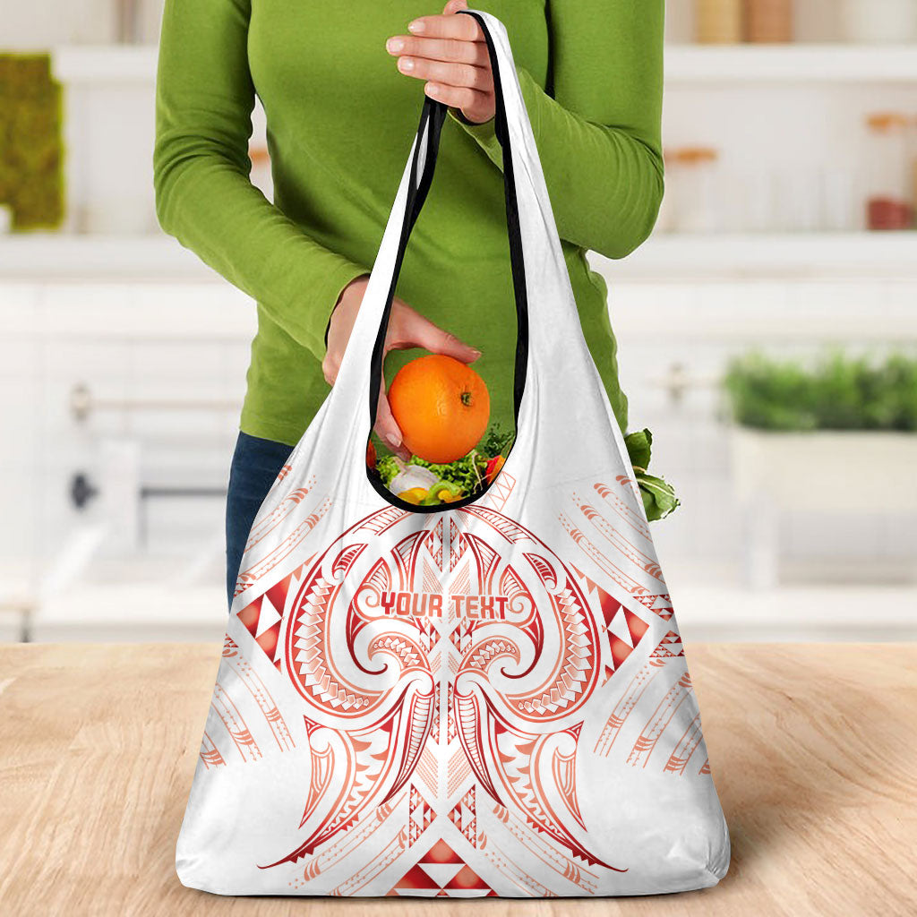 Maori Rugby Custom Ngaru Mangopare Grocery Bag Whero Niho Taniwha Motif