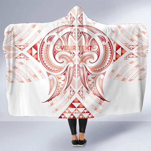 Maori Rugby Custom Ngaru Mangopare Hooded Blanket Whero Niho Taniwha Motif