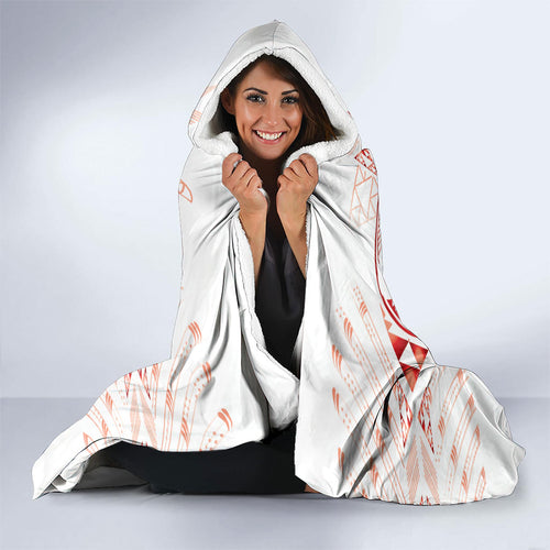 Maori Rugby Custom Ngaru Mangopare Hooded Blanket Whero Niho Taniwha Motif