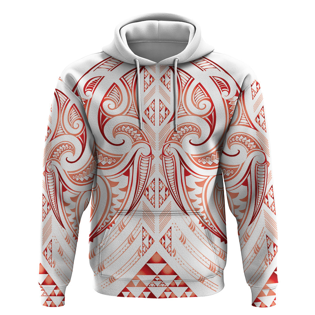 Maori Rugby Custom Ngaru Mangopare Hoodie Whero Niho Taniwha Motif