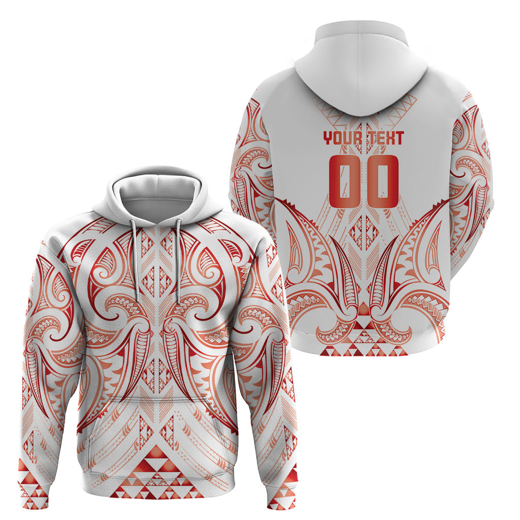 Maori Rugby Custom Ngaru Mangopare Hoodie Whero Niho Taniwha Motif