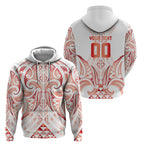 Maori Rugby Custom Ngaru Mangopare Hoodie Whero Niho Taniwha Motif