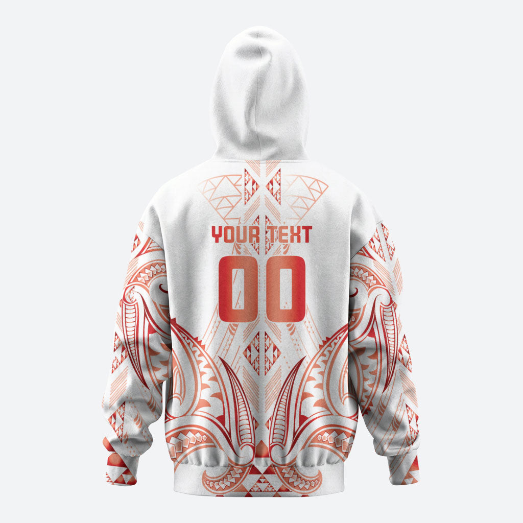 Maori Rugby Custom Ngaru Mangopare Hoodie Whero Niho Taniwha Motif