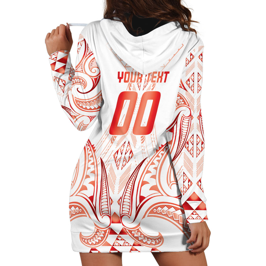 Maori Rugby Custom Ngaru Mangopare Hoodie Dress Whero Niho Taniwha Motif