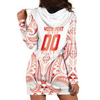 Maori Rugby Custom Ngaru Mangopare Hoodie Dress Whero Niho Taniwha Motif
