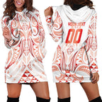Maori Rugby Custom Ngaru Mangopare Hoodie Dress Whero Niho Taniwha Motif
