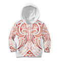 Maori Rugby Custom Ngaru Mangopare Kid Hoodie Whero Niho Taniwha Motif