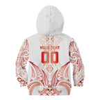 Maori Rugby Custom Ngaru Mangopare Kid Hoodie Whero Niho Taniwha Motif